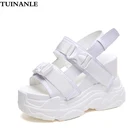 Сандалии TUINANLE женские на массивной платформе, босоножки на высоком каблуке с открытым носком, пляжная обувь с увеличенной платформой, лето 2022