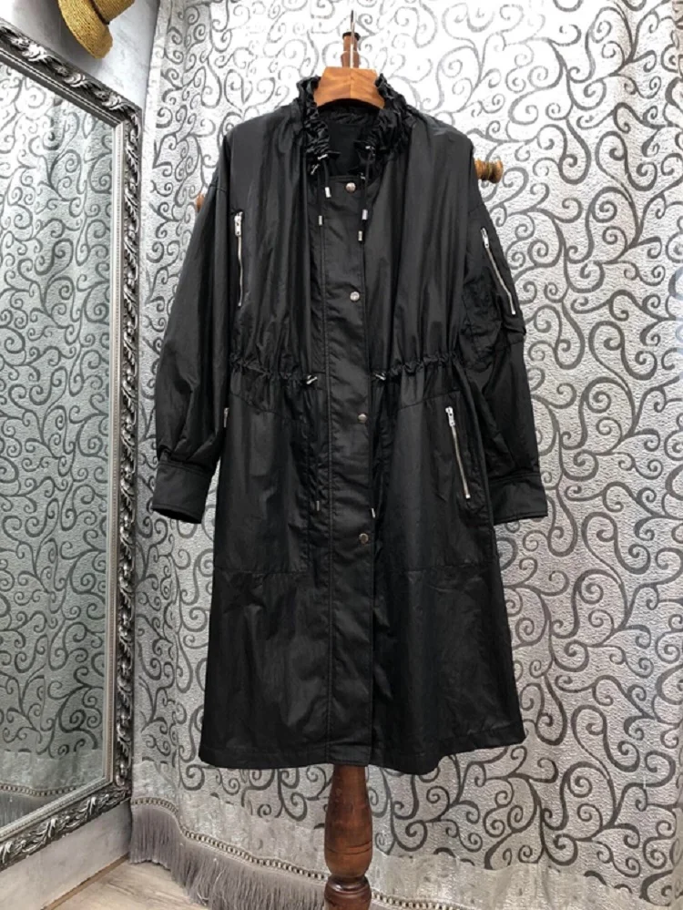 

Newest Fashion Long Coats & Outerwear 2020 Autumn Winter Overcoats Women Drawstring Style Long Sleeve Casual Trench Coats Female