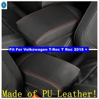 car styling interior trim for automobile armrest case decorative sleeve fit for volkswagen t roc t roc 2018 2022 accessories