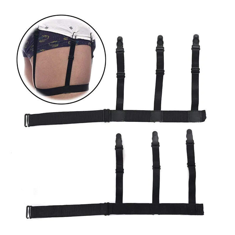 Mens Shirts Stays Garters Holder 1 Pair Adjustable Shirt Holders Resistance Belt Suspenders For Men Locking Clamp | Женская одежда