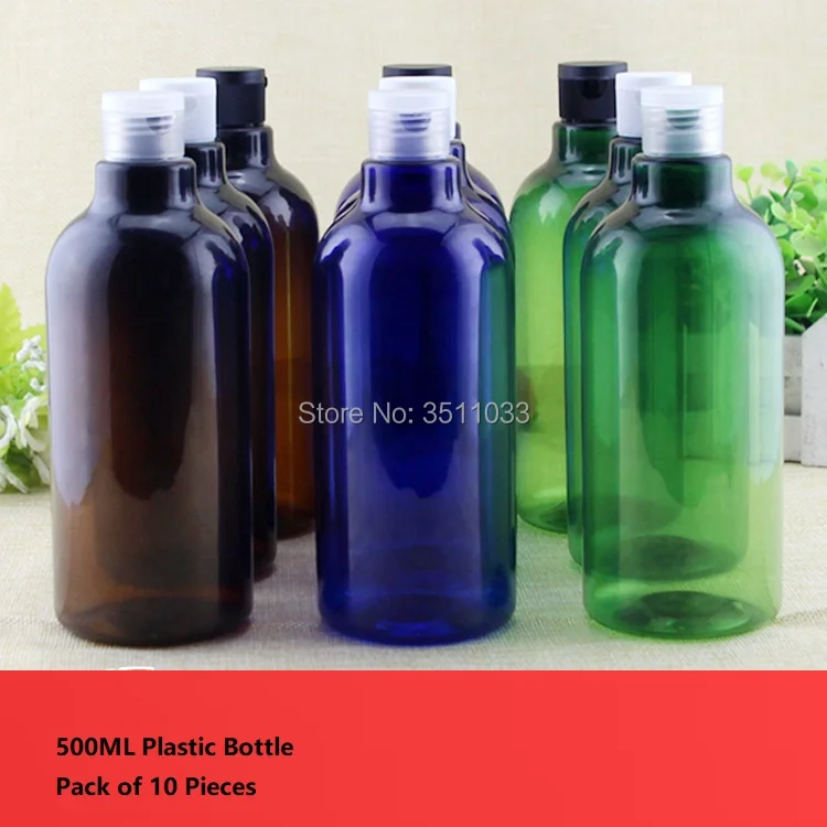 10 шт. прозрачные пластиковые бутылки для косметики 500 мл|Многоразовые бутылки| |