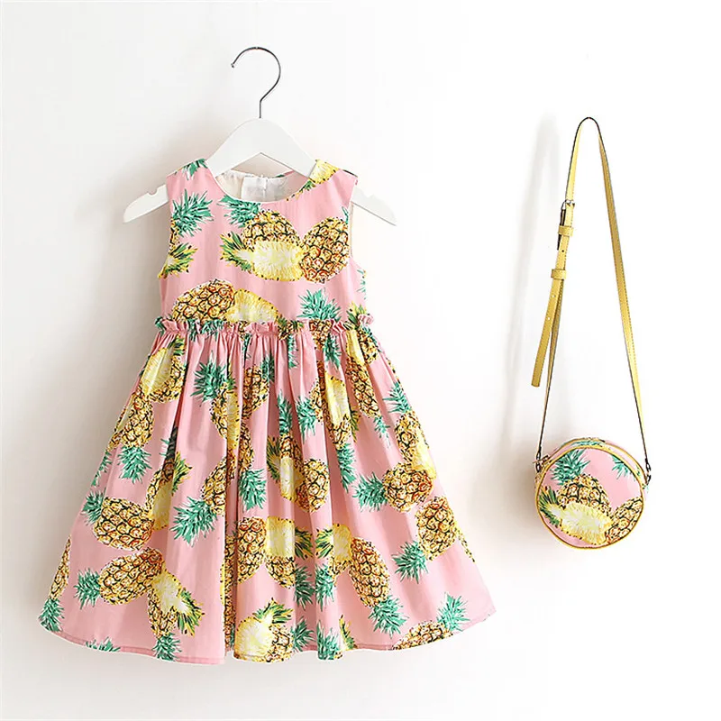 

Summer Kids Clothes Toddler Dress with Bag Robe Enfant Christmas Dress Baby Girls Dress Princess Children Clothing