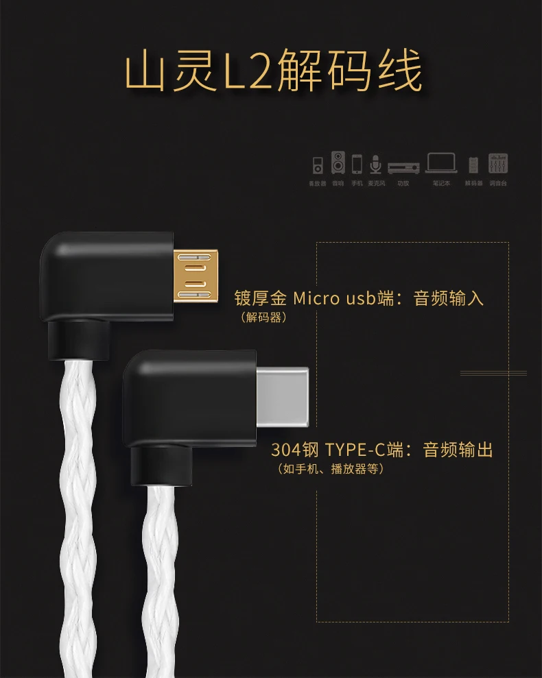 Shanling TYPE-C к Micro USB один Кристалл Медь посеребренный OTG Аудио кабель для Mojo M1 M2S усилитель DAP MP3 Play