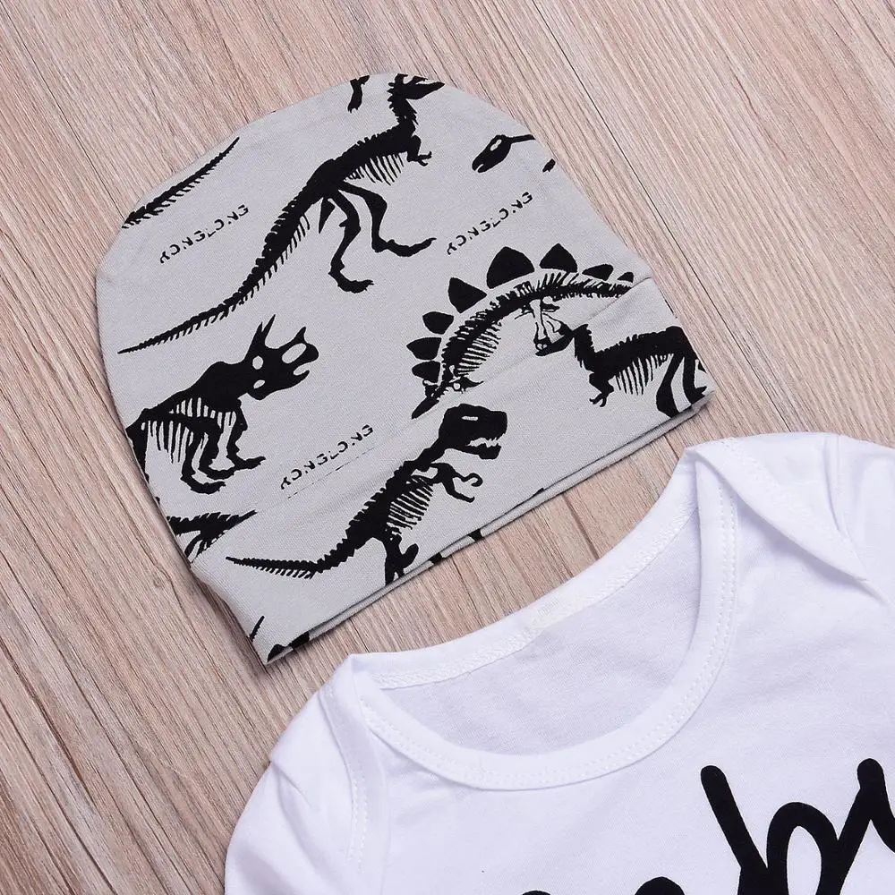 

Spring Autumn baby boys clothes long sleeve t-shirt jumpsuit fashion cartoon dinosaur print newborn clothes