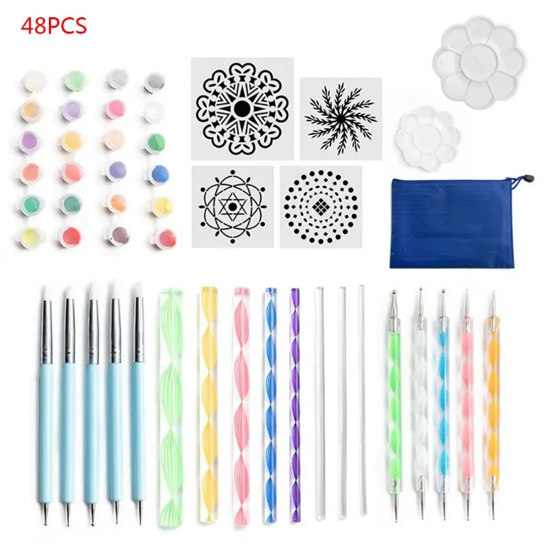 

48pcs Mandala Dotting Tools Set for Painting Rock Stone Acrylic Paint Stencil