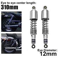 chrome 1 pair left right rear 12inch 310mm motorcycle motor bike suspension shock absorber portector springs 7mm for harley