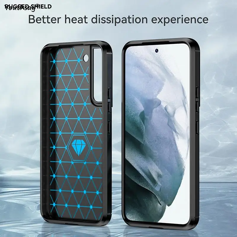 For Samsung Galaxy S22 Case For Samsung Galaxy S22 S21 Cover Soft Silicone Carbon Fiber Phone Bumper For Samsung Galaxy S22