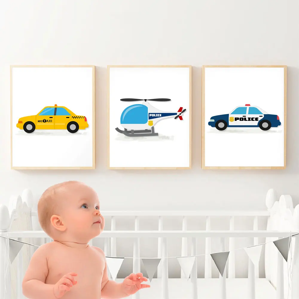 Картина на холсте с мультипликационным автомобилем настенные картины