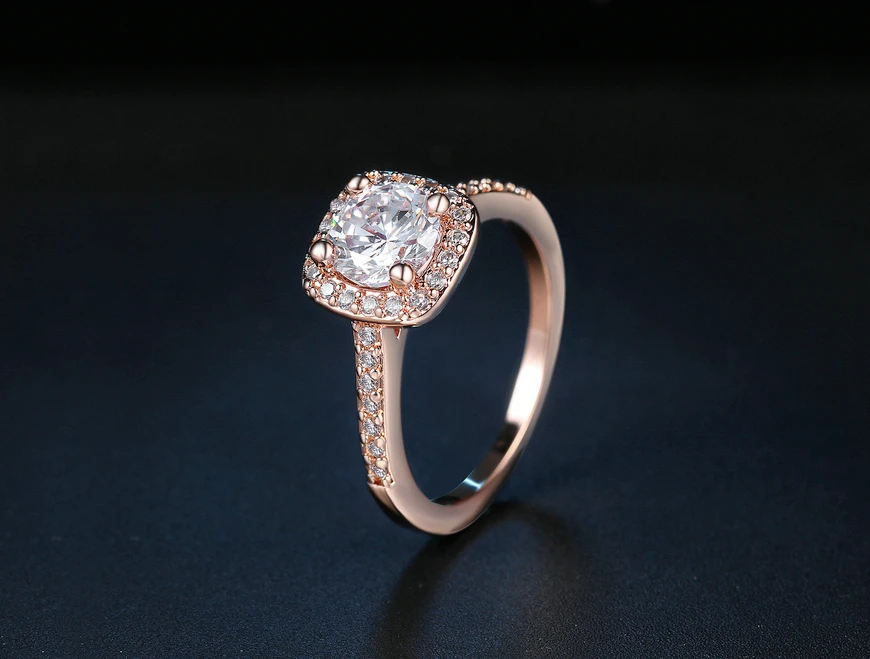 Высокое качество супер 3.5ct обручальные Серебряные Кольца цвет 10 мм сверкающий прозрачный кубический цирконий Кристалл Женское Обручальное кольцо