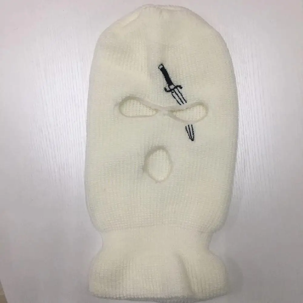 WZCX Creative Embroidery Sword Halloween Party Mask Hat Winter Unisex Keep Warm Personality Beanie Cycling Ski |