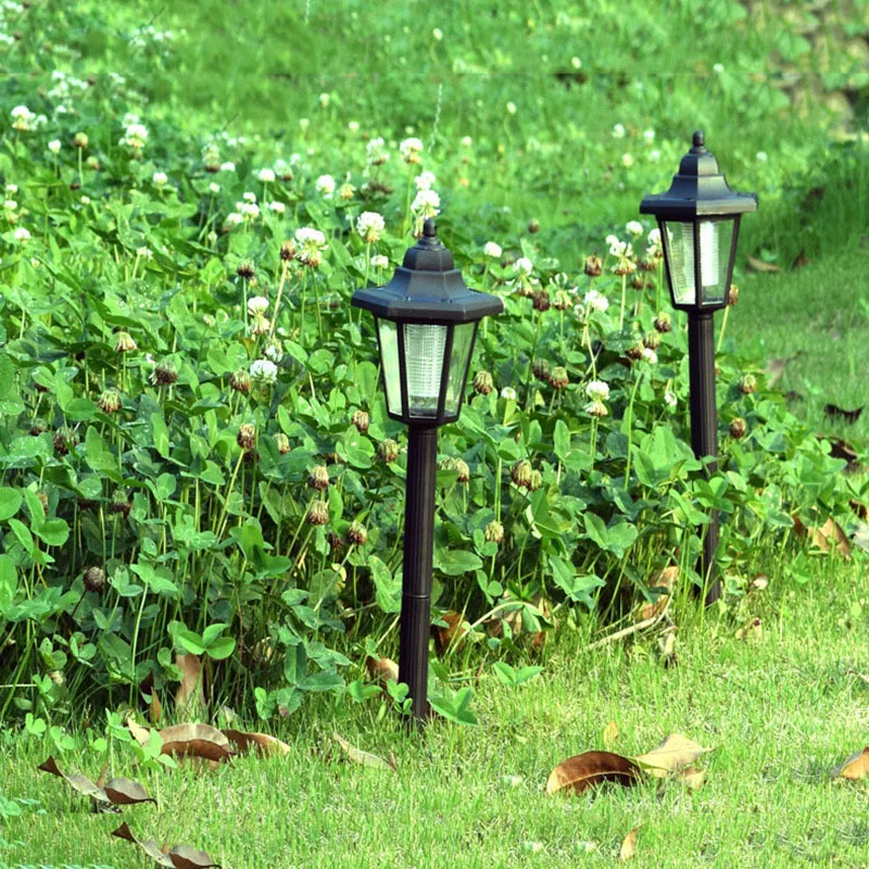 Solar Light LED Trumpet Hexagonal Lawn Lamp Outdoors Waterproof Villa Park Garden Path Lawn Decorative Lamp1/2pcs
