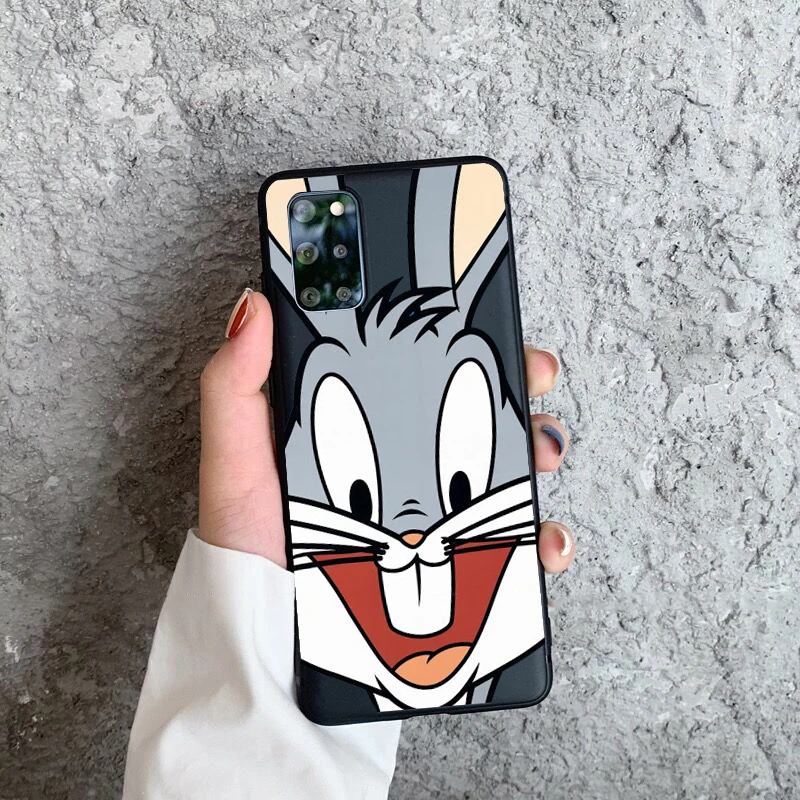 

Cartoon Crazy Rabbit black TPU Phone Case For Samsung A30 A40 A50 A60 A70 A41 A51 A81 A91 Wolf Dog Soft cover For Samsung A71