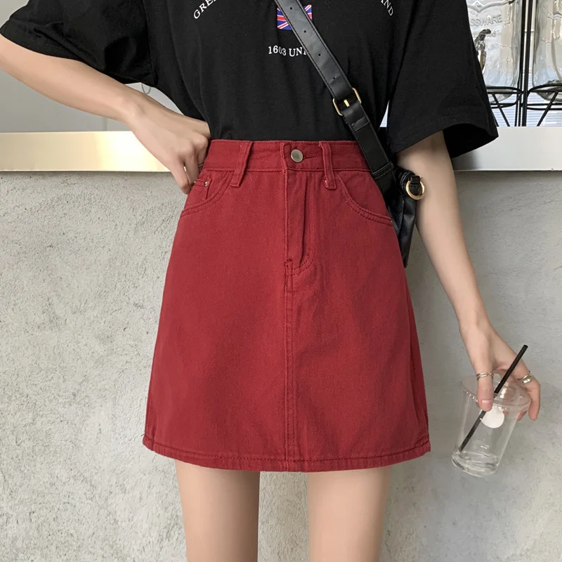 

High waist denim skirt for women
