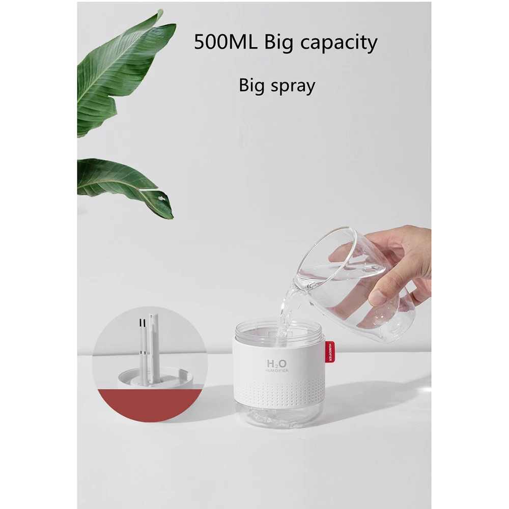 Портативный ультразвуковой увлажнитель воздуха Snow Mountain H2o 500 мл Usb аромадиффузор
