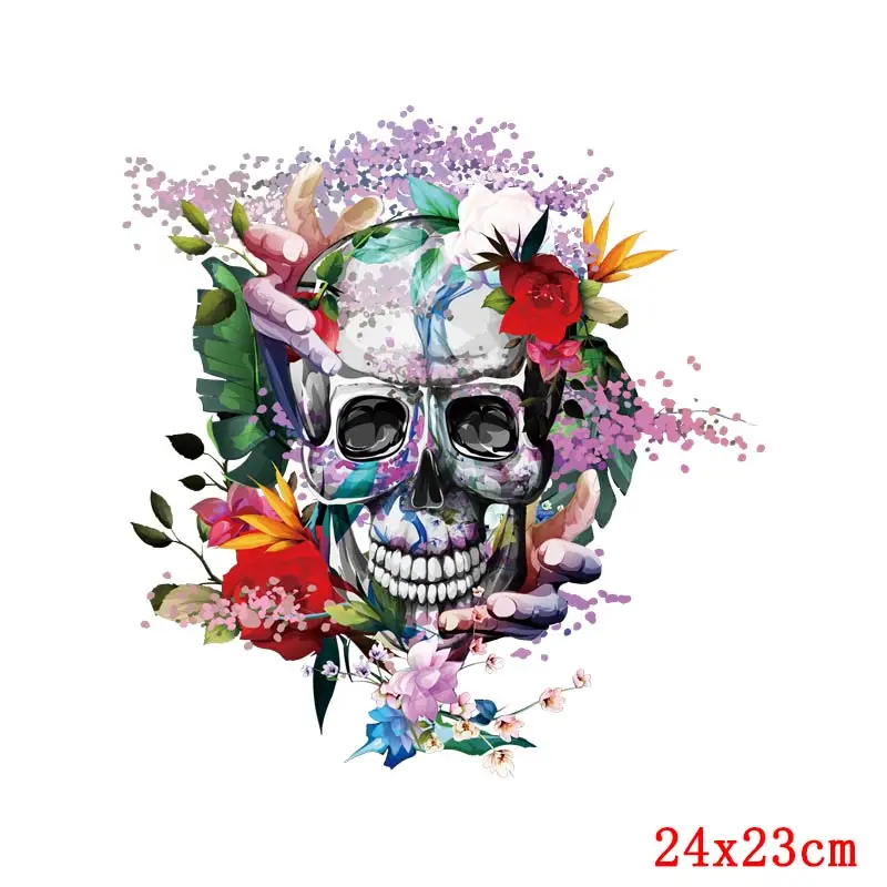 Нашивки Prajna Череп Панк слон Утюг на Переводные виниловые термотрансферные