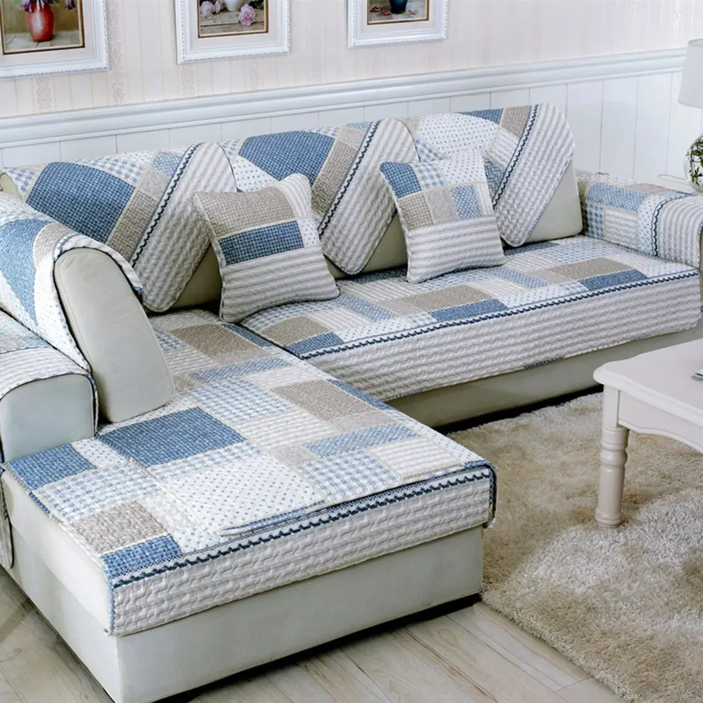

Modern Sofa Furniture Couch Seats Mat Cotton Non-Slip Cover Protective Pad Printed Towel Anti-slip Slipcover Household
