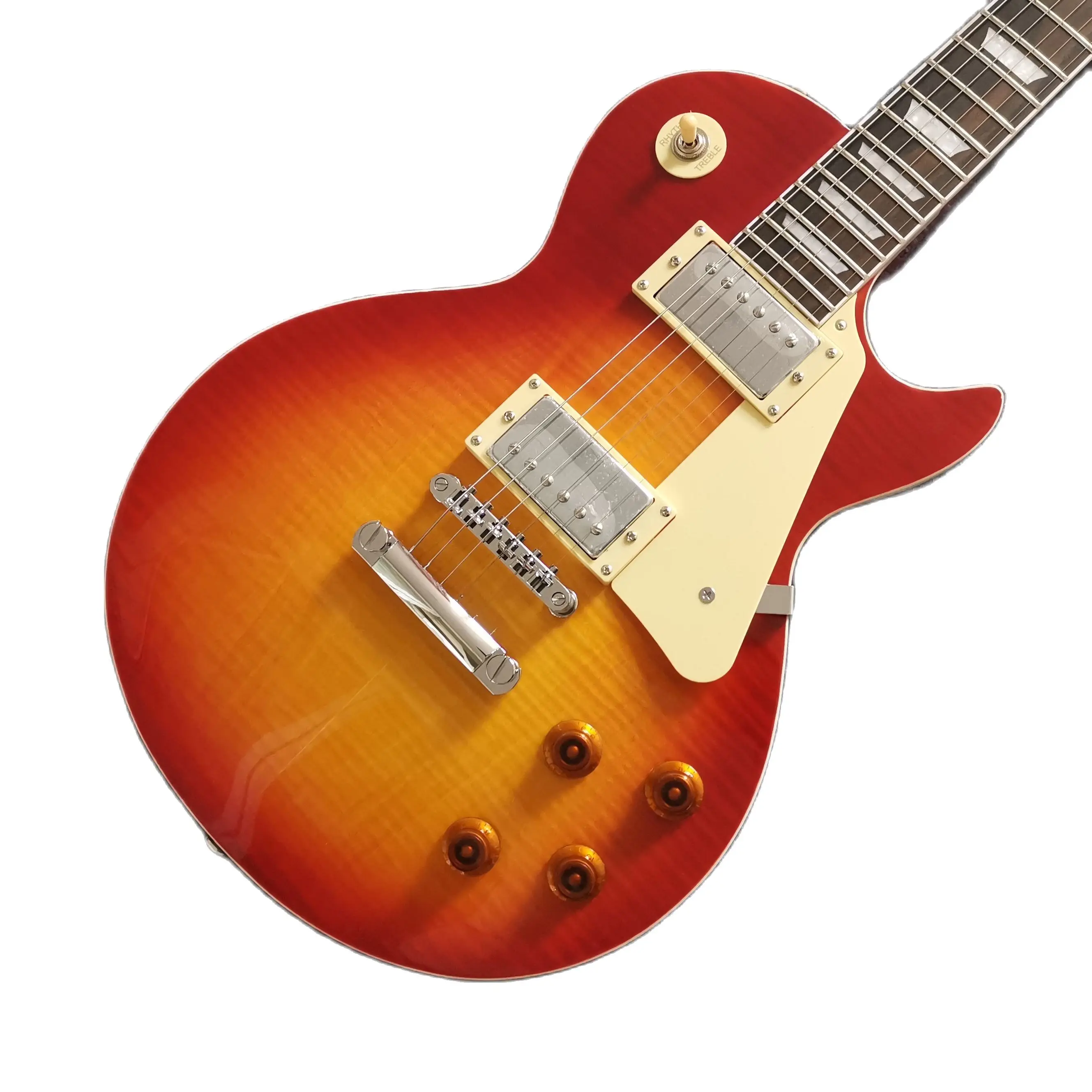 

Стандартный электрическая гитара, желтая Цвет белая доска серебристой фурнитурой гриф из красного дерева, высокое качество, бесплатная дос...