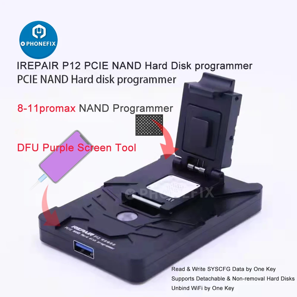 Жёсткий диск JC P13 iRepair P12 ibox 2 PCIE NAND программатор DFU фиолетовый экран ремонт для 5S-13