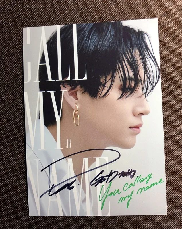 Ручной подписанный GOT7 JB Defsoul фото с автографом позвоните мое имя 5*7 K-POP 102019O