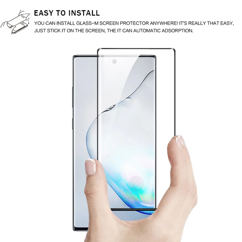 3D Full Curved Glue Tempered Glass for Samsung Note 10 Plus Screen Protector SAM Galaxy + Protective Film | Мобильные телефоны и