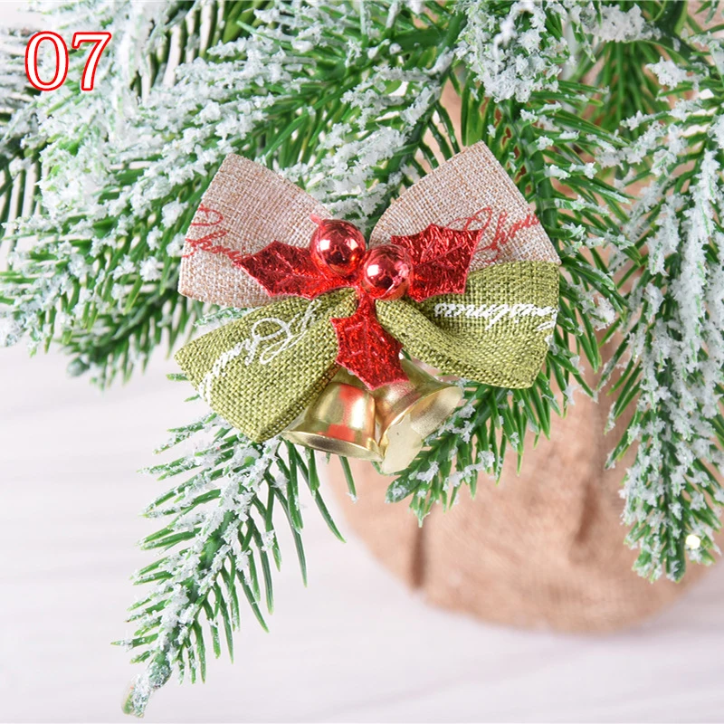 

Christmas Tree Bow Christmas Ornaments Bell Home Garden Gift Box Wrapping Bowknot New Year Wedding Party Decoration