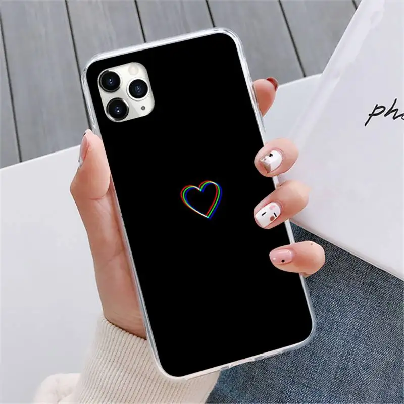 

Black and white lines love Phone Case For iphone 12 5 5s 5c se 6 6s 7 8 plus x xs xr 11 pro max mini