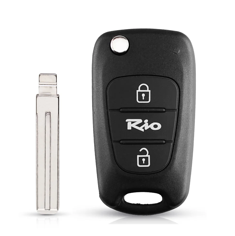 

KEYYOU 10 шт., сменные заготовки для удаленного автомобильного ключа для Kia K2 K3 K5 Rio 3 Picanto Soul Ceed Cerato Sportage, чехол с 3 кнопками