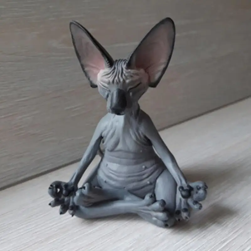 6x4x8 см чудесная статуэтка Будды кошки для медитации йоги счастливое искусство