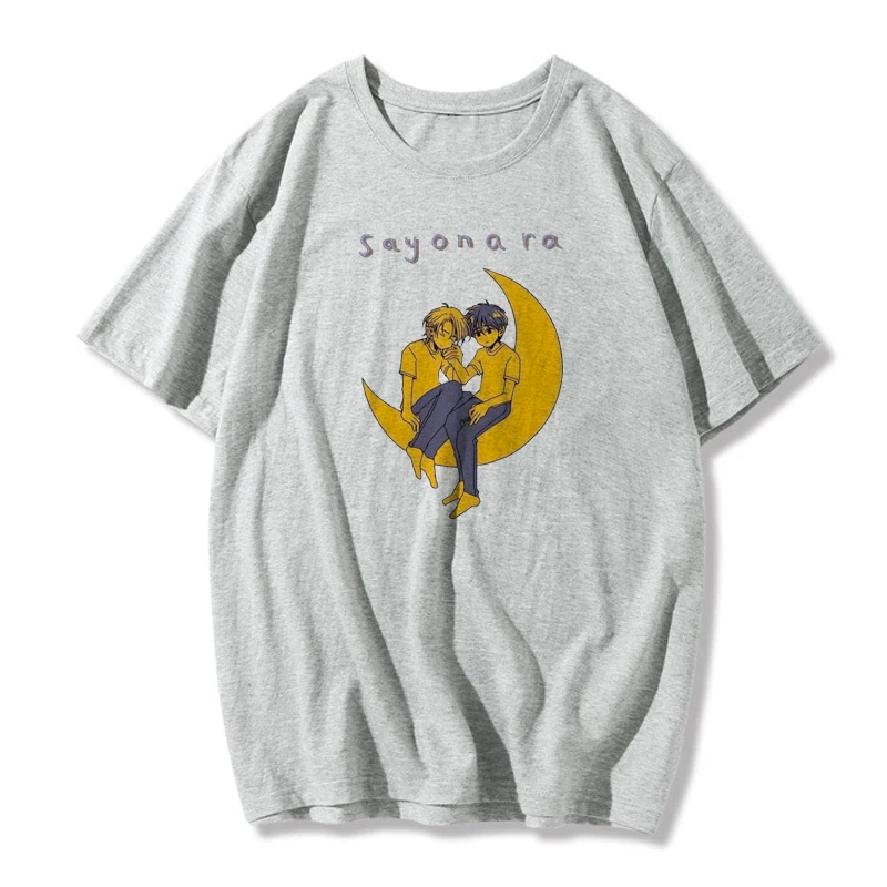 

Banana fish pattern kawaii Japanese anime tops preppy clothe ullzang shortsleeved hip-hop punk streetwear Harajuku women T-shirt