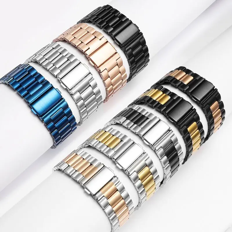 Stainless Steel Strap For Apple watch band 40mm 44mm 5 4 3 watch strap 38mm 42mm Bracelet Sport Metal WatchBand for iWatch 3 2 1