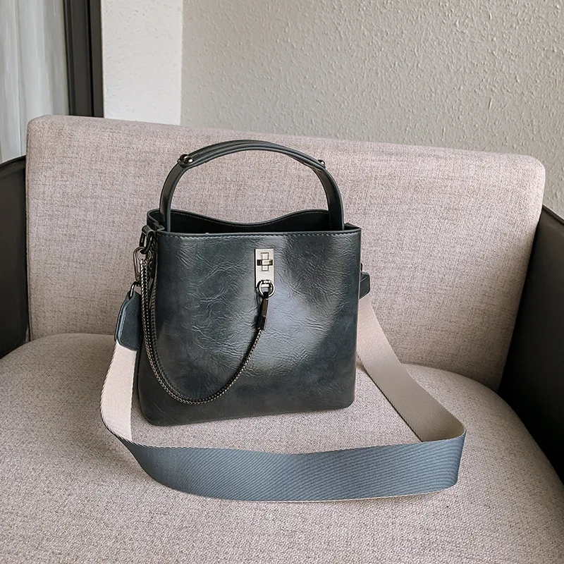 

Women Designer handbag Brand Fashion Shoulder Bag Luxury Solid Color Leather Crossbody Bag Ladies Classic Bucket Messenger bag