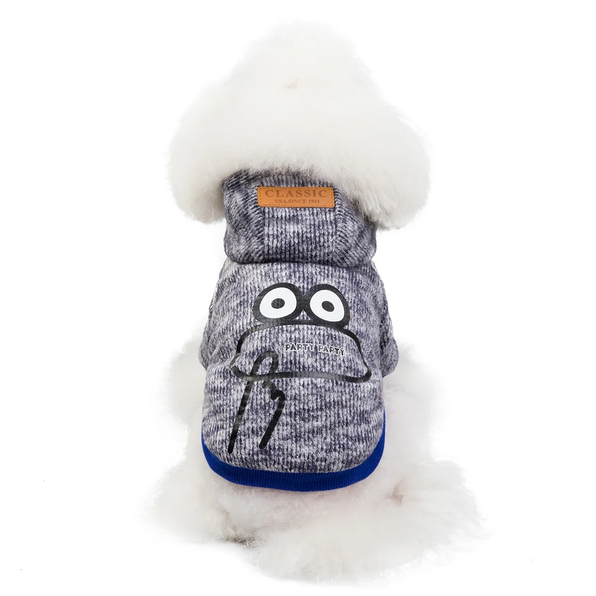 Зимнее пальто для собак с рисунком лягушки хлопковое теплое маленьких плотная