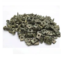 50pcs motorcycle screws clips for car scooter atv moped ebike plastic cover metal retainer self tapping screw u type clip m4 m5