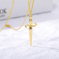 neo gothic dagger pendant necklace for boy men charm short sword arrow pendant punk jewelry christmas halloween gift for women