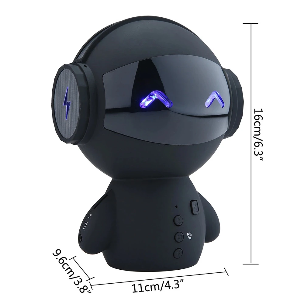 

Миниатюрная Bluetooth-Колонка в подарок, портативная милая детская Колонка-робот, Беспроводная музыкальная стереоколонка с сабвуфером и поддер...