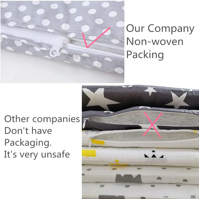 Бампер для детской кроватки u образная Съемная застежка молния с хлопковой