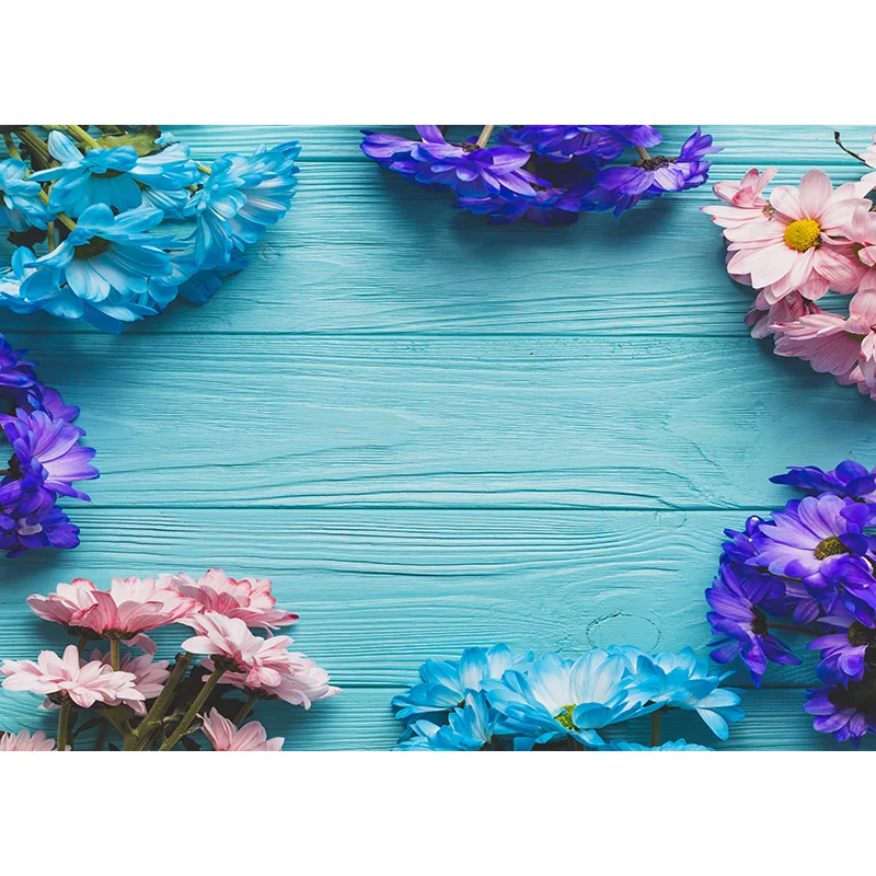 

Vinyl Custom Photography Backdrops Flower & Wood planks Theme Photo Studio Background FK91025-85