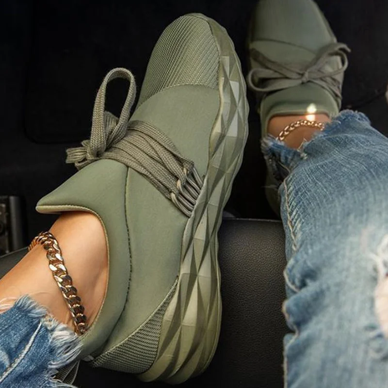 

2021 New Women Casual Breathable Sport Shoes Lace Up Loafers Ladies White Sneakers Outdoor Walking Running Shoes Autumn Sneakers