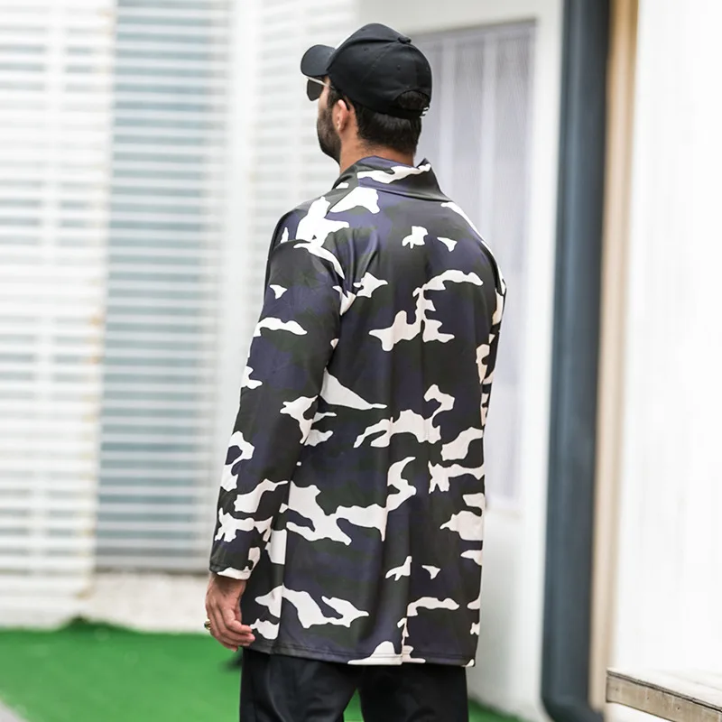 

Plus size men's autumn and winter fat men's plus size lapel cardigan camouflage loose windbreaker