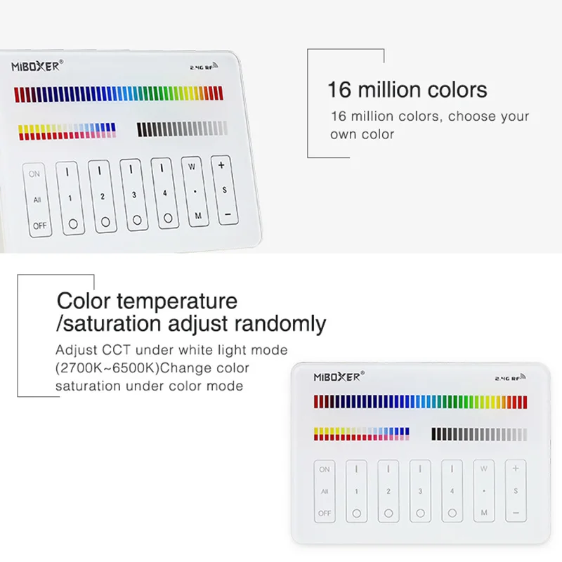 Miboxer M4 4 зоны RGB + CCT Сенсорная панель Итальянский стандарт DC3.3V 2 4G беспроводной