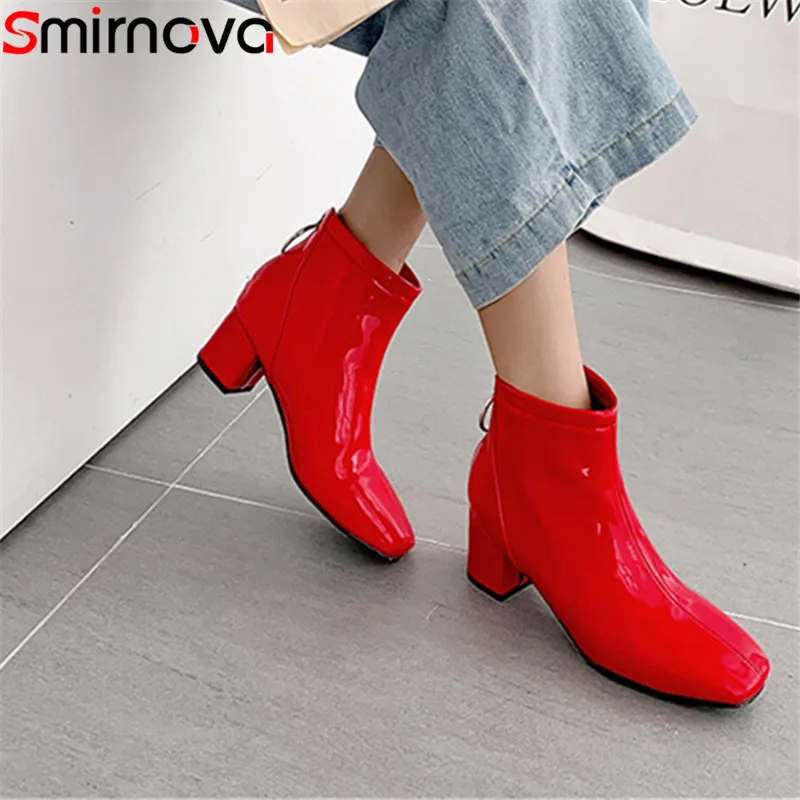 Smirnova/Большие размеры 34-48 Модные ботильоны женские осенне-зимние ботинки с