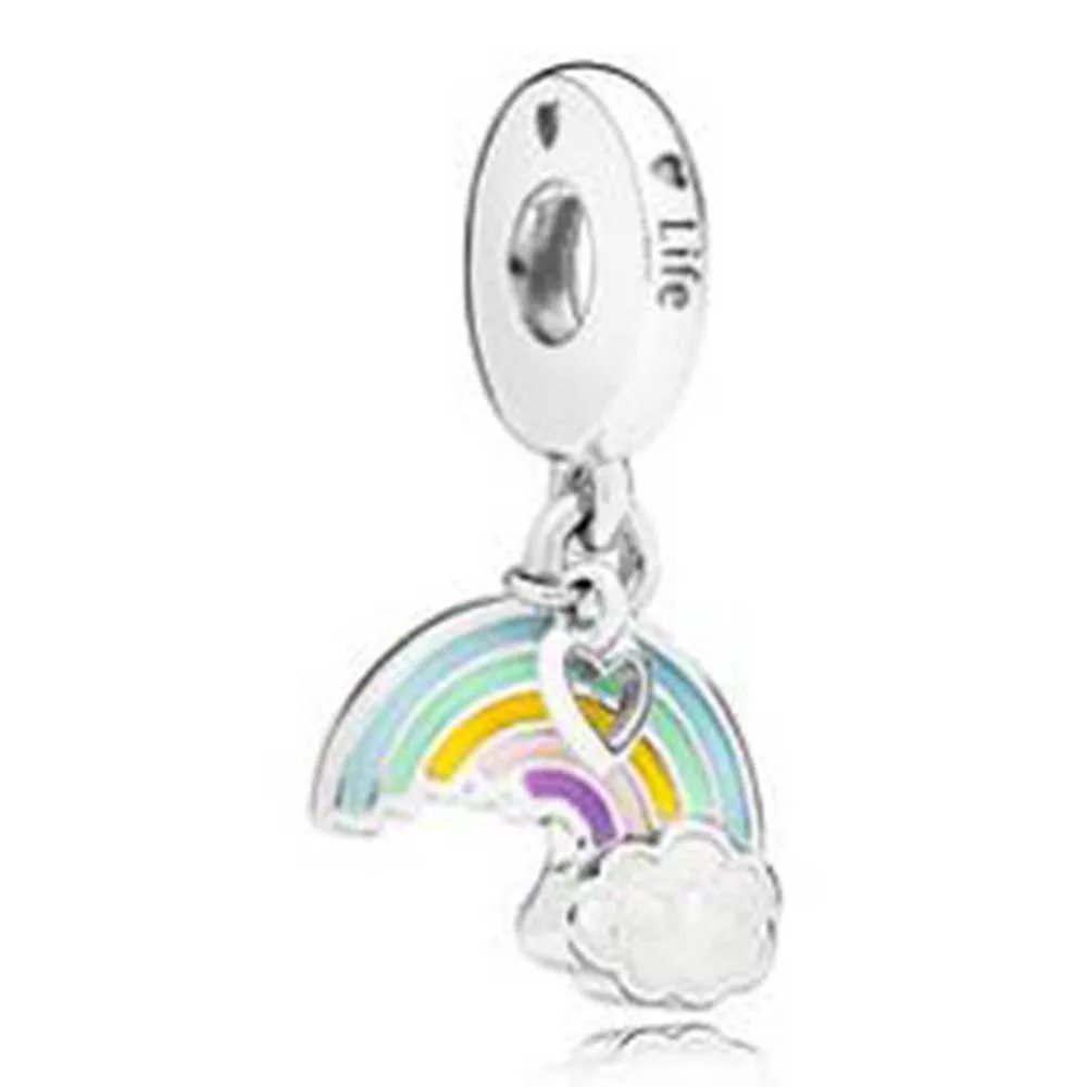 

Rainbow Charm 100% 925 Sterling Silver Charms Rainbow Of Love Hanging Charms Fit Original Bracelet Diy Jewelry