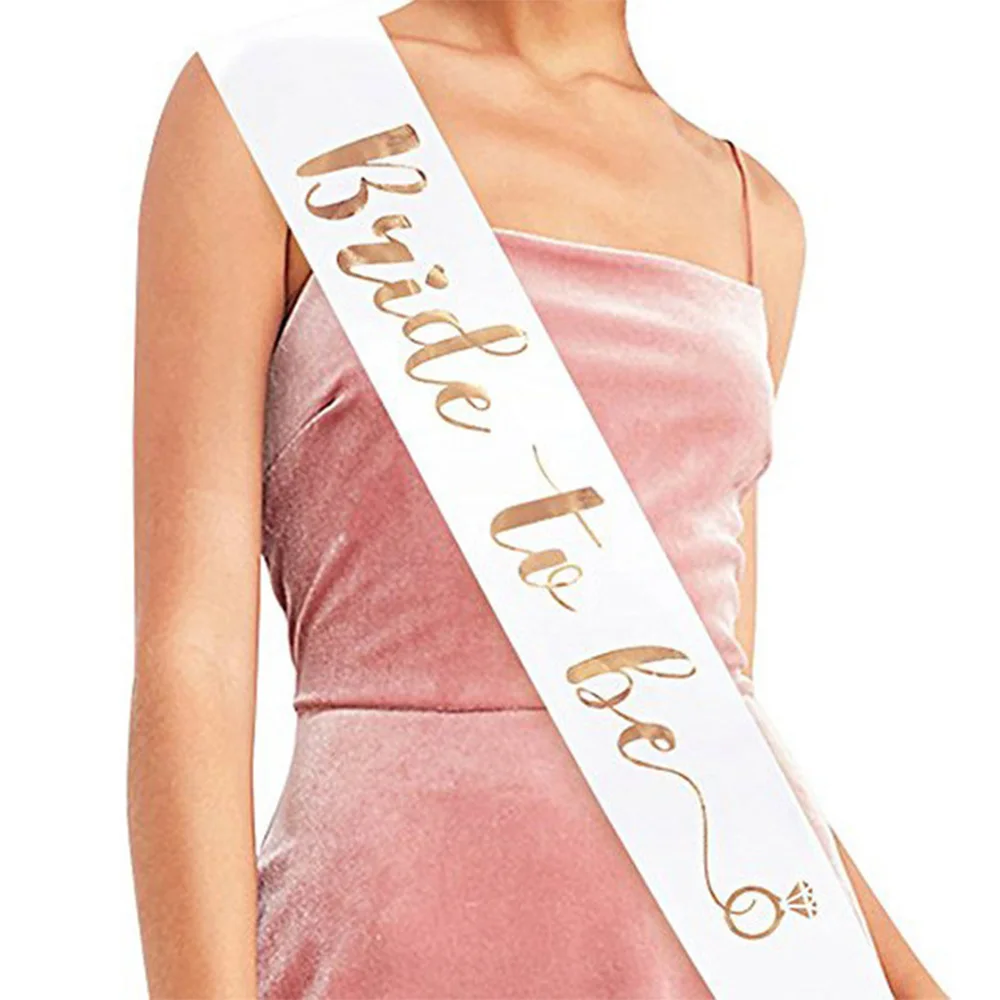

Amawill Wedding Decorations Bridal Shower Bride To Be Foil Balloons Satin Sash Bachelorette Party Rose Gold Party Decor Supplies