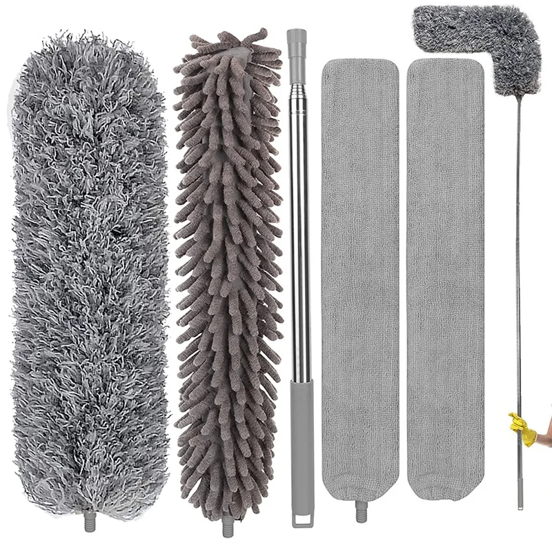 

Feather Duster, Microfiber Duster Kit with Telescoping Extension Pole,Detachable Reusable Washable Dusters for Cleaning