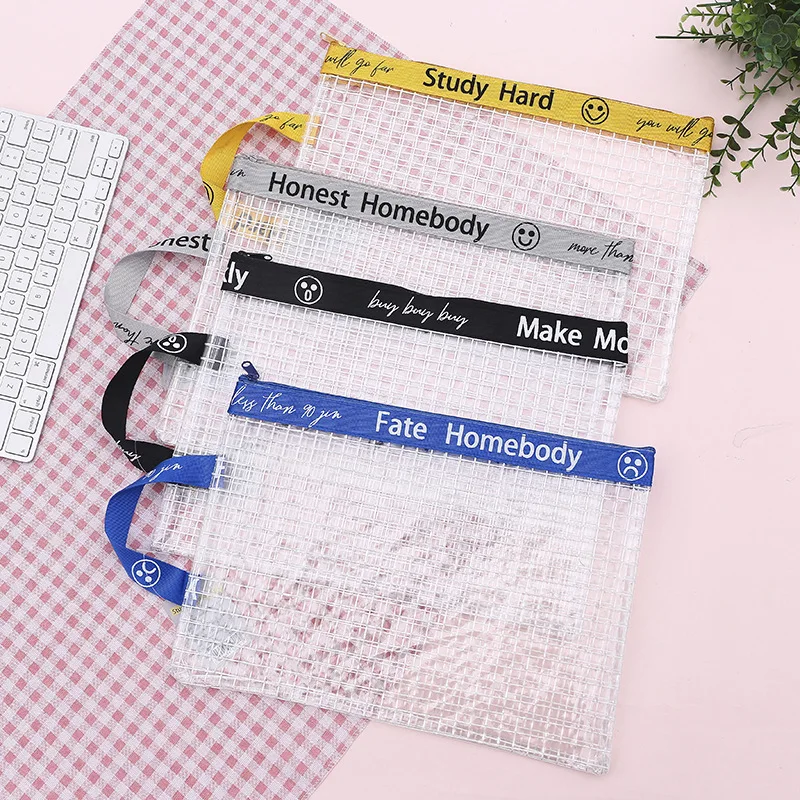 

A4 Creative Stationery Gift Transparent Zipper Bag File Folder Supply For Students