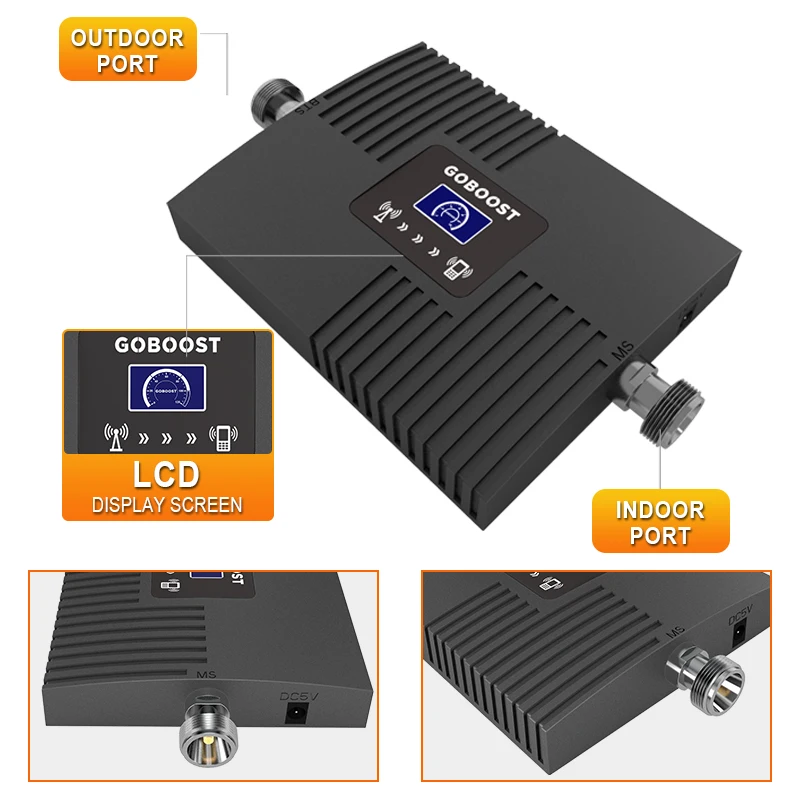 Усилитель сигнала GOBOOST интернет 68 дБ 2G 3G 4G DCS 1800 WCDMA 2100 МГц сотовый телефон Сотовый