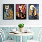 Картина маслом Густав Климт, животное, кот, постер, украшение для дома, картина для гостиной на холсте, без рамки
