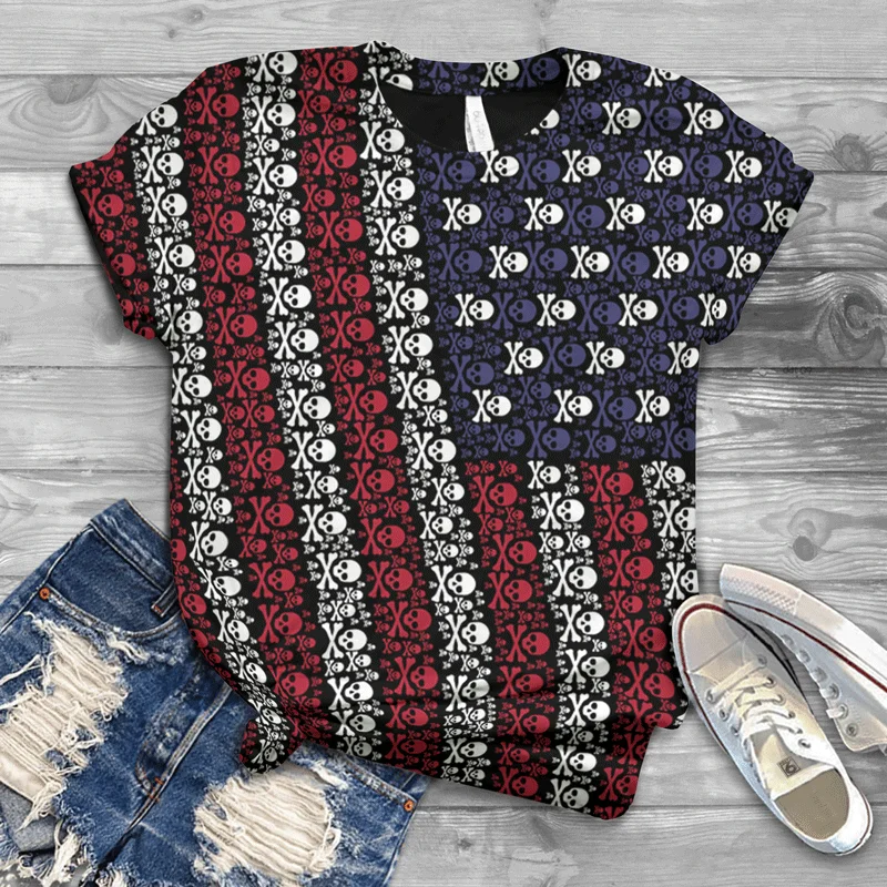 

2020 new hot sale comfortable loose short sleeve summer 3DT shirt printing couple T-shirt street fashion clothing skull