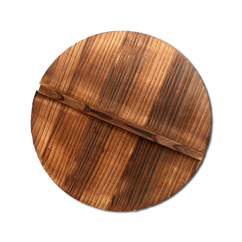 

Wooden wood cover Handmade fir anti-scalding pot lid cover wok lid hypotenuse ir