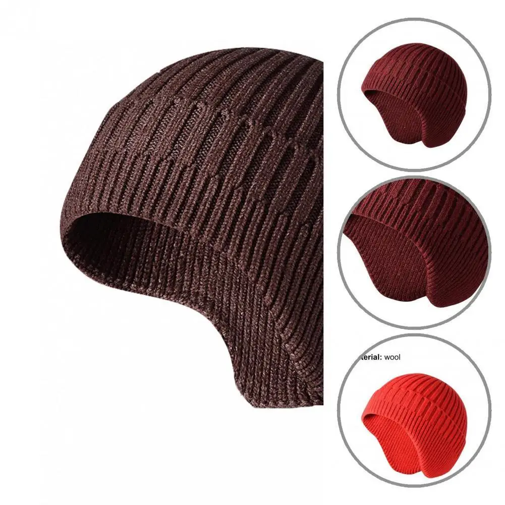 

Теплая шапка с защитой ушей, вязаная шапка для вечеринки, облегающая шапка, теплая облегающая шапка с защитой ушей, вязаная шапка для вечери...